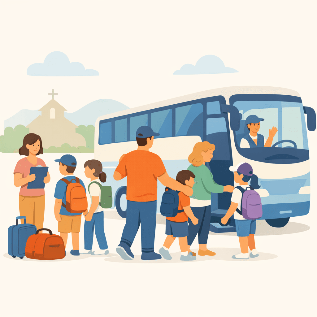 School or community group on a trip.